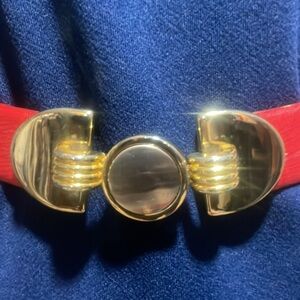 DONCASTER Women's Small  Adjustable Belt Red Faux Leather